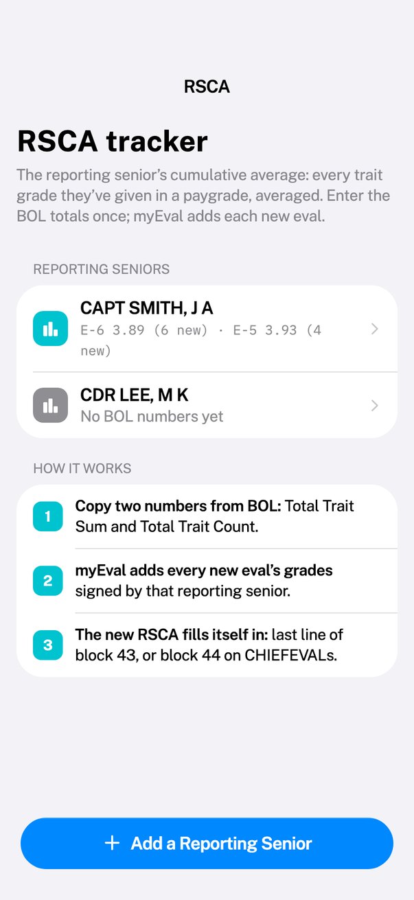 RSCA tracker listing reporting seniors